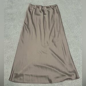 Elegant Brown Satin Skirt